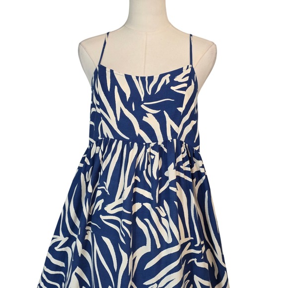 Goa Beachwear by Japna Maxi Dress Womens Medium Blue White Abstract Excellent - Picture 3 of 8